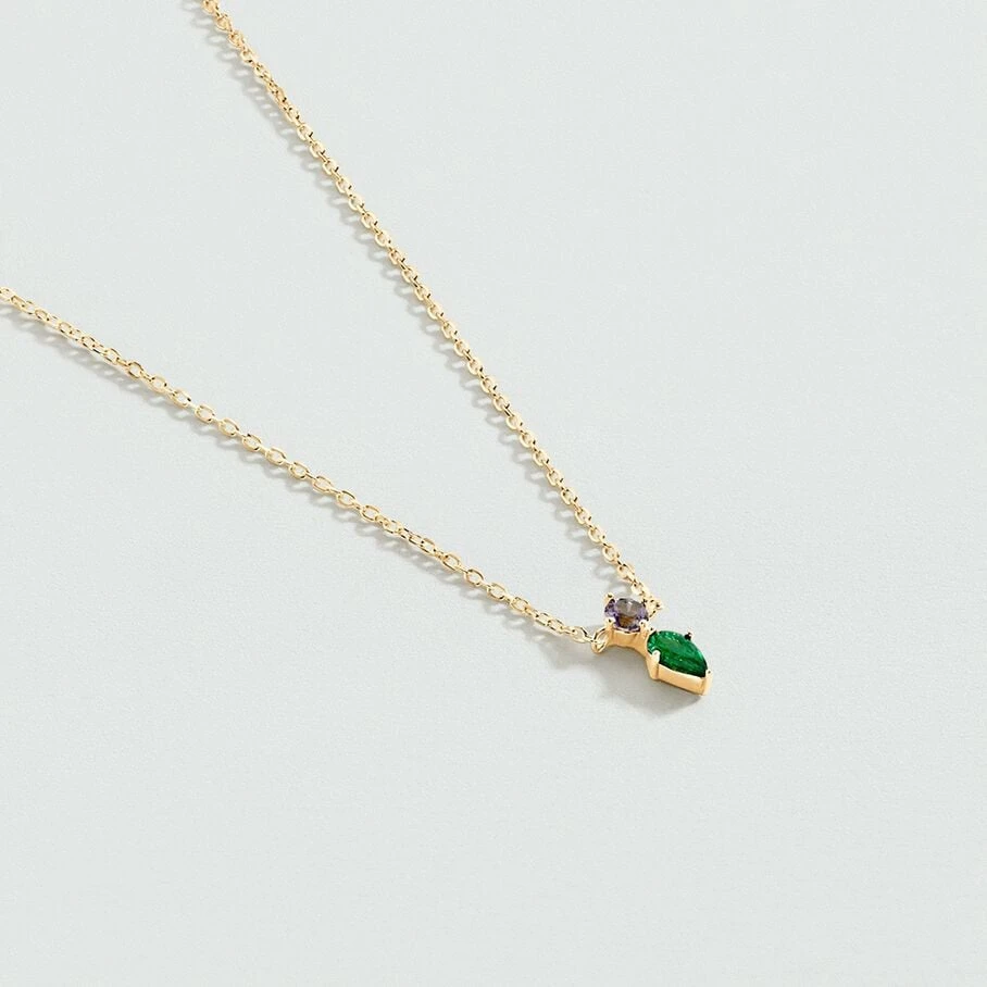 Collier Ras Du Cou ASTRE - Vert / Doré 3 Collier Ras Du Cou ASTRE - Vert / Doré