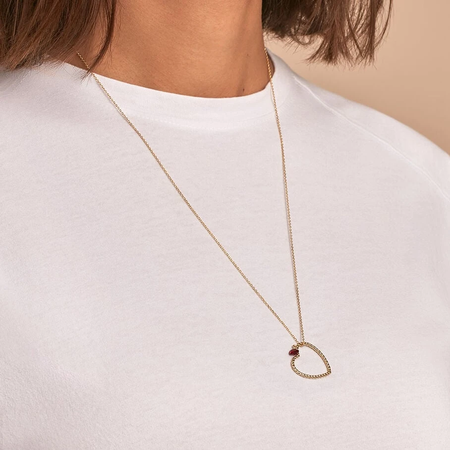 Collier Mi-long BEGUIN - Rouge / Doré 4 Collier Mi-long BEGUIN - Rouge / Doré – Image 2