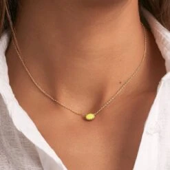 Collier Ras Du Cou ATMA - Amazonite/ Jaune -opulence Soldes Boutique 02690136 780 TU M2