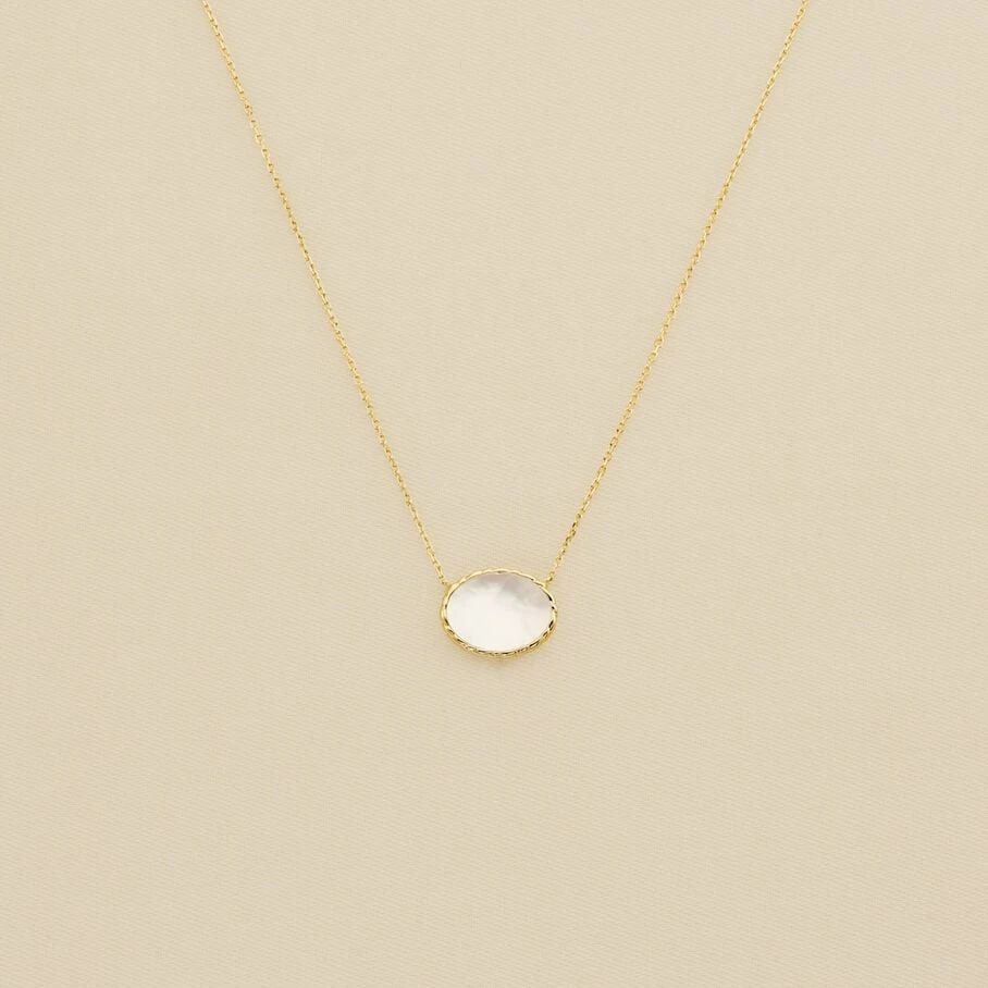 Collier Mi-long ATMA - Nacre /rose 4 Collier Mi-long ATMA - Nacre /rose – Image 2