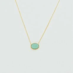 Collier Mi-long ATMA - Amazonite/ Jaune