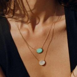 Collier Mi-long ATMA - Amazonite/ Jaune -opulence Soldes Boutique 02690140 780 TU M2